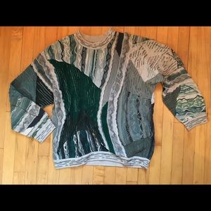 Authentic COOGI crewneck in greens - large